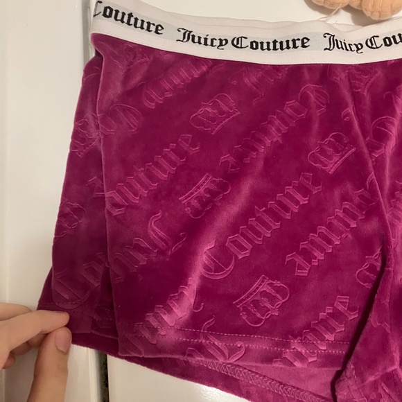Y2K Juicy Couture Women Sleepwear Medium Purple Sleep Shorts Shorts Logo Velour - Picture 3 of 7